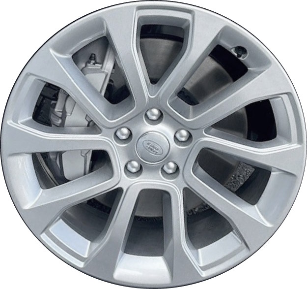 Land Rover Range Rover Sport 2023 powder coat silver 21x8.5 aluminum wheels or rims. Hollander part number ALY72384A, OEM part number LR167051.