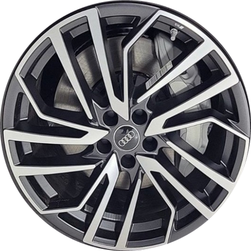 Audi A7 2024-2025 black machined 20x8.5 aluminum wheels or rims. Hollander part number ALY12153, OEM part number 4K8601025AN