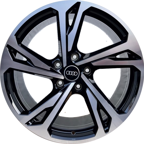 Audi e-tron GT 2022-2024 black machined 21x9 aluminum wheels or rims. Hollander part number ALY12112A, OEM part number 4J3601025AL