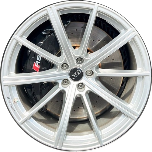 Audi RS7 2024-2025 powder coat silver 21x10.5 aluminum wheels or rims. Hollander part number ALY12050, OEM part number 4K0601025N