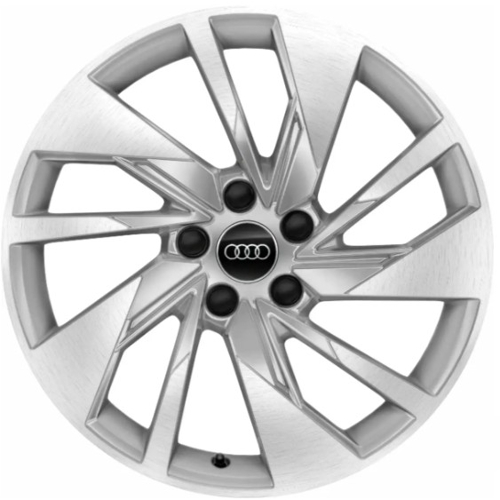 Audi A3 2023-2024 powder coat silver 18x8 aluminum wheels or rims. Hollander part number ALY12167, OEM part number 8Y0601025F