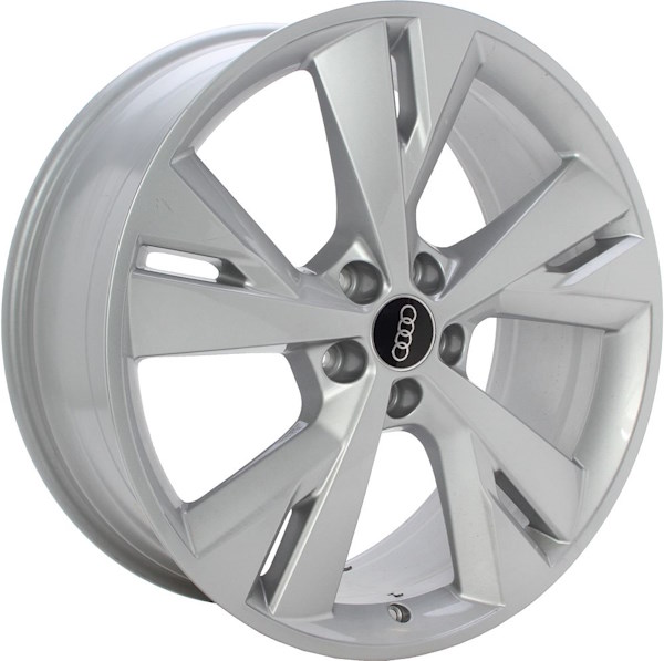 Audi Q4 e-tron 2022-2023 powder coat silver 20x8 aluminum wheels or rims. Hollander part number ALY12123B, OEM part number 89A601025D.