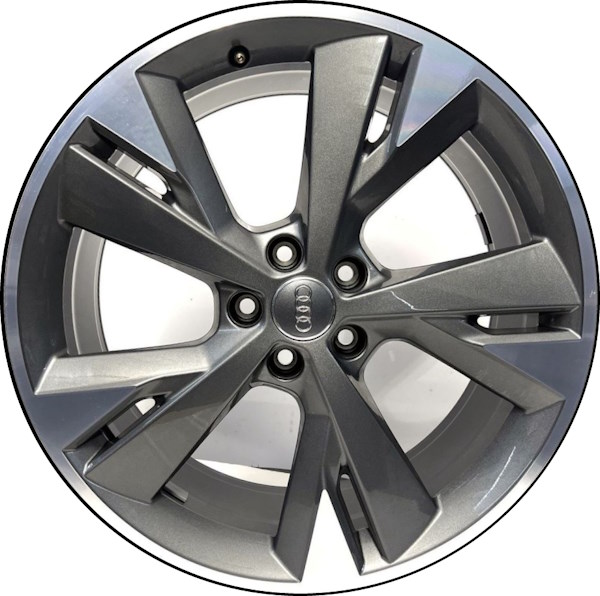Audi Q4 e-tron 2022-2023 grey machined 20x8 aluminum wheels or rims. Hollander part number ALY12123A, OEM part number 89A601025E.