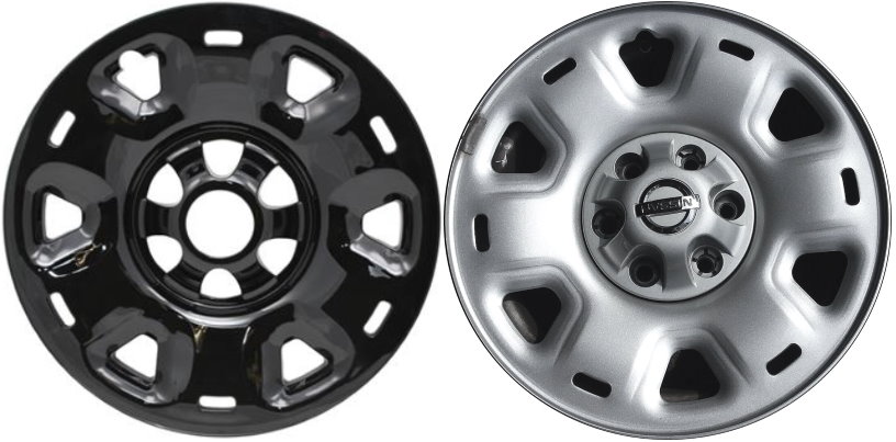 Nissan Titan 2019-2024, Nissan Titan XD 2016-2024 Black, 12 Slot, Plastic Hubcaps, Wheel Covers, Wheel Skins, Imposters. Fits 17 Inch Steel Wheel Pictured to Right. Part Number IMP-101BLK.