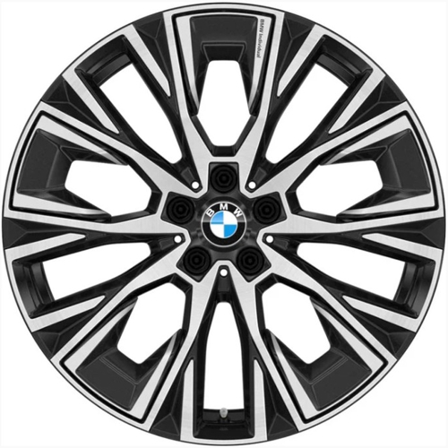 BMW 430i 2022-2024, BMW M440i 2022-2024 black machined 20x8.5 wheels or rims. Hollander part number ALY86617, OEM part number 36108747310