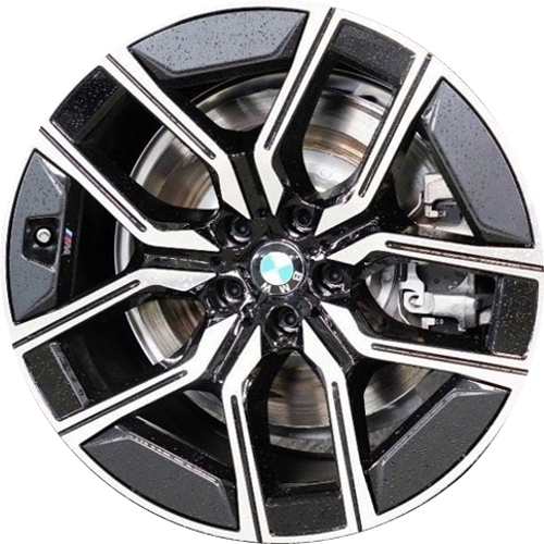 BMW 740i 2023-2025, 750e 2023-2025 760i 2023-2025 i7 2023-2024 black machined 20x9 aluminum wheels or rims. Hollander part number ALY71530/95753, OEM part number 36115A19DE8