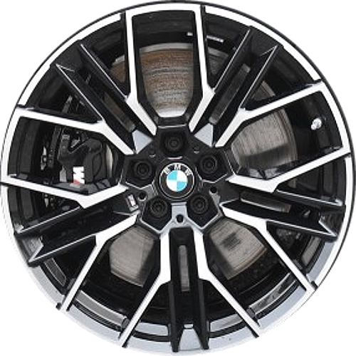 BMW 840i 2023-2024, M850i 2023-2024 black machined 20x8 aluminum wheels or rims. Hollander part number 59177, OEM part number 36115A07086