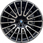 ALYBG074HH BMW 740i, 750e, 760i, i7 Black Machined Wheel/Rim #36115A7B2A5