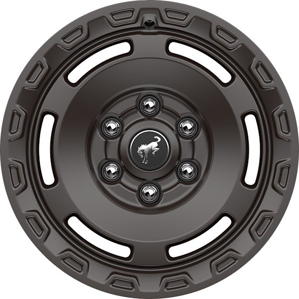 Ford Bronco 2023-2024 powder coat charcoal 17x8.5 aluminum wheels or rims. Hollander part number ALY10464, OEM part number Not Yet Known.