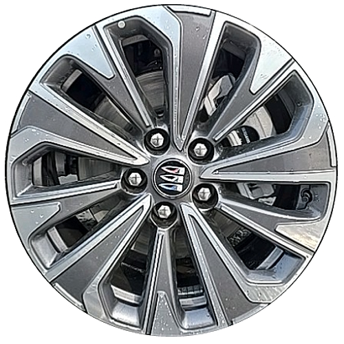 Buick Envision 2024 grey machined 18x8 aluminum wheels or rims. Hollander part number 95999, OEM part number 26367972