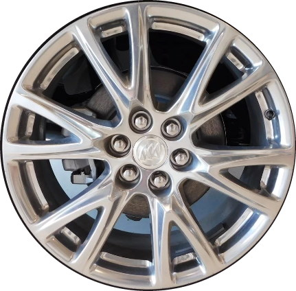 Buick Enclave 2022-2024 polished 20x8 aluminum wheels or rims. Hollander part number 14071, OEM part number 84353723.
