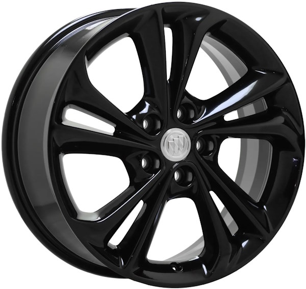Buick Envista 2024 powder coat black 18x7.5 aluminum wheels or rims. Hollander part number ALY14005U45HH, OEM part number Not Yet Known.