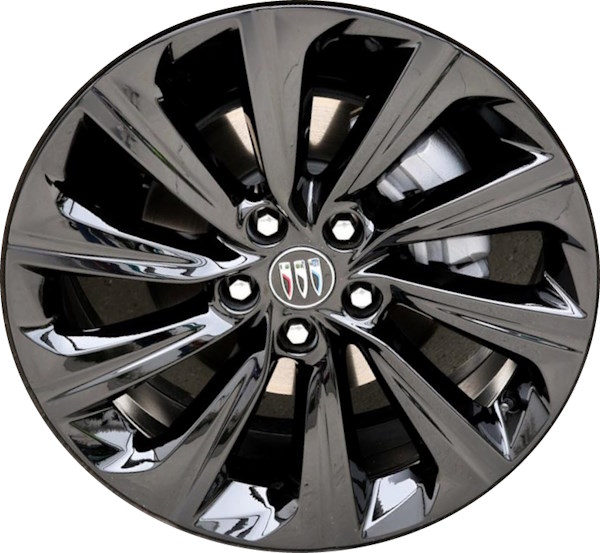 Buick Envista 2024 powder coat black 19x8 aluminum wheels or rims. Hollander part number ALYGZ074U45, OEM part number Not Yet Known.