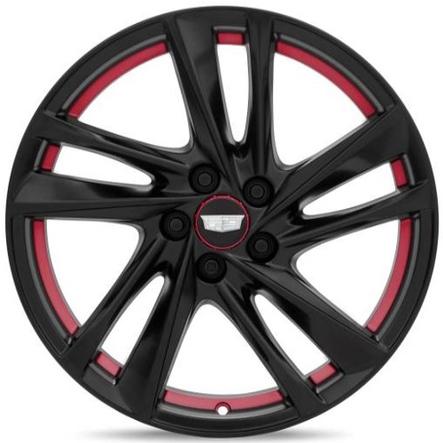 Cadillac CT4 CT4-V 2024-2025  powder coat black red accents 19x8 aluminum wheels or rims. Hollander part number Not Yet Known OEM part number 84718960