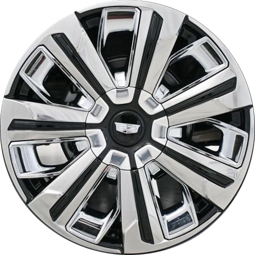 Cadillac Escalade IQ 2025 black polished 24x9 aluminum wheels or rims. Hollander part number ALYGC100 OEM part number 86527277