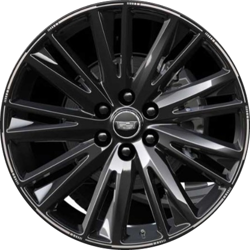 Cadillac Lyriq 2024-2025 powder coat black painted 22x9.5 aluminum wheels or rims. Hollander part number ALY94032, OEM part number 84789283 84789299