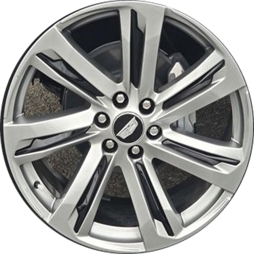 Cadillac Escalade 2025 powder coat hyper silver/ black 24x9.5 aluminum wheels or rims. Hollander part number ALYGC111, OEM part number 84949574