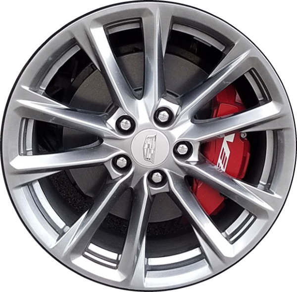 Cadillac CT4 2020-2024 powder coat hyper silver 18x8 aluminum wheels or rims. Hollander part number ALY4859/96915, OEM part number 84169698.