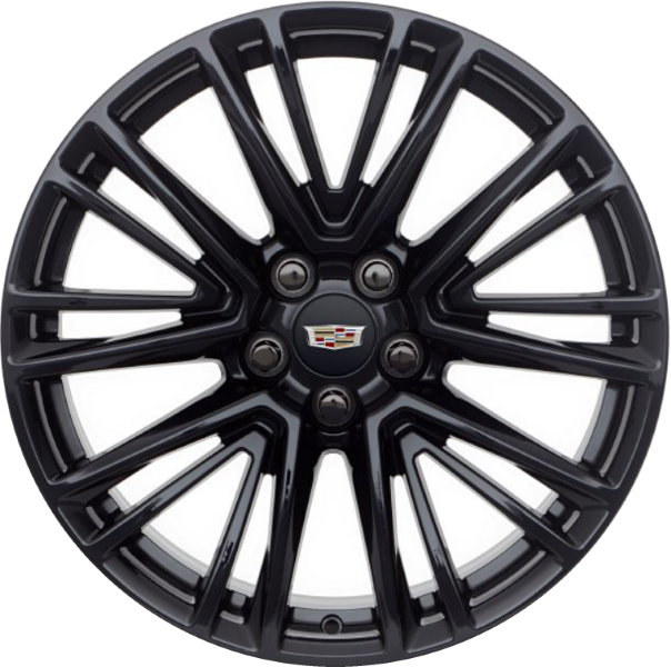 Cadillac CT5 2020-2024 powder coat black 20x8.5 aluminum wheels or rims. Hollander part number 4868, OEM part number 84289698.