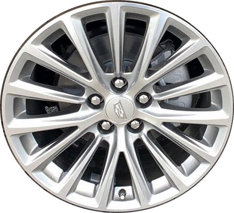Cadillac CT5 2020-2024 silver machined 19x8.5 aluminum wheels or rims. Hollander part number ALY4842, OEM part number 84741508.