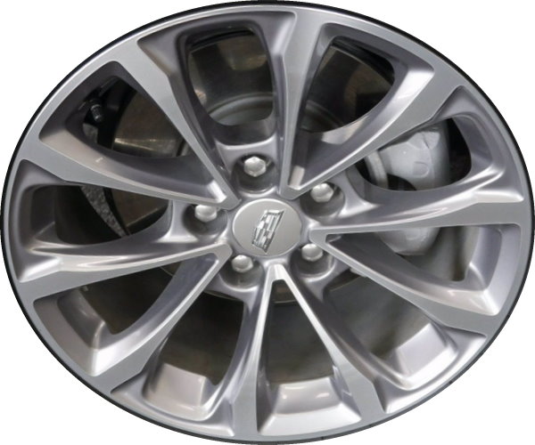 Cadillac CT5 2020-2024 grey machined 18x8.5 aluminum wheels or rims. Hollander part number 4838, OEM part number 84004235.