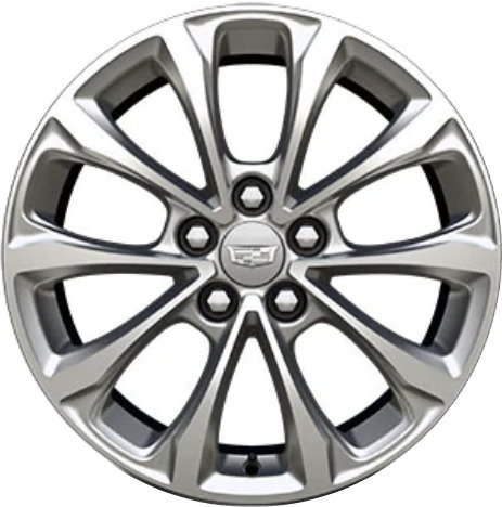 Cadillac CT5 2020-2024 powder coat silver 18x8.5 aluminum wheels or rims. Hollander part number ALY4837U20, OEM part number 84004237.