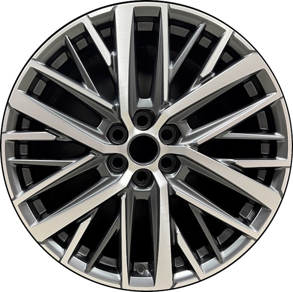 Cadillac XT6 2022-2024 charcoal machined 21x8.5 aluminum wheels or rims. Hollander part number 14055, OEM part number 84857756.