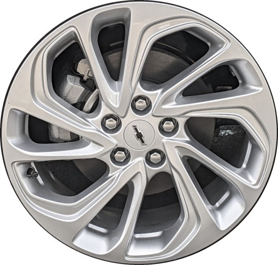 Chevrolet Bolt 2022-2023 powder coat silver 17x7 aluminum wheels or rims. Hollander part number ALY14059U20/95453, OEM part number 42599172.