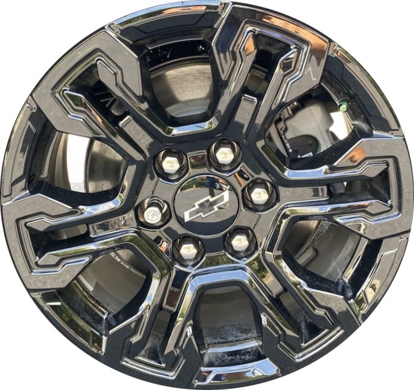 Chevrolet Silverado 1500 2022-2024 powder coat black 18x8.5 aluminum wheels or rims. Hollander part number ALY14089B, OEM part number 85117546.