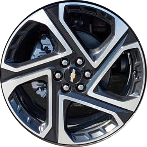 Chevrolet Equinox EV 2024-2025 black machined 21x9 aluminum wheels or rims. Hollander part number aly95946, OEM part number not yet known