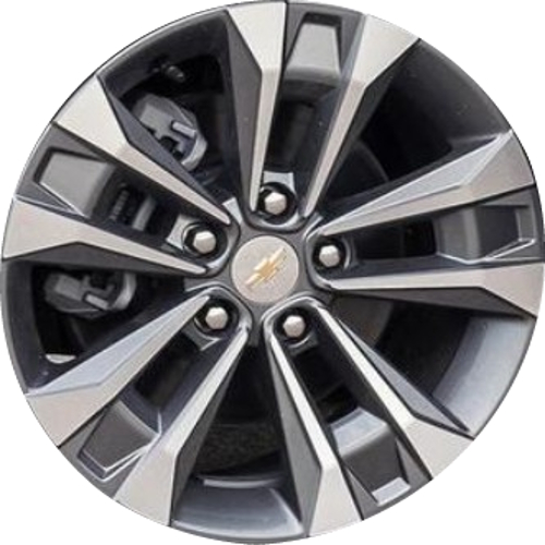 Chevrolet Equinox 2025 grey machined 17 Inch aluminum wheels or rims. Hollander part number ALYGV111, OEM part number 26456296