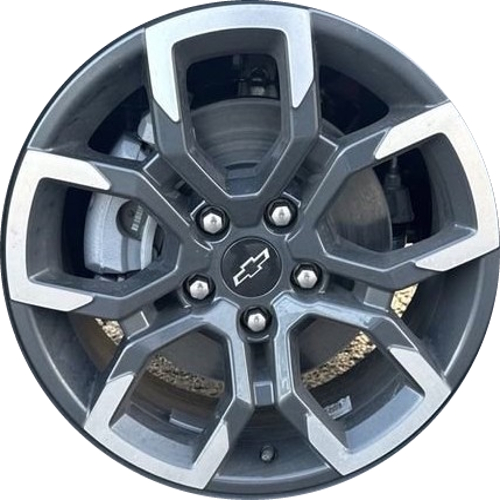 Chevrolet Equinox 2025 charcoal machined 17x7.5 aluminum wheels or rims. Hollander part number ALY94016, OEM part number 26343119