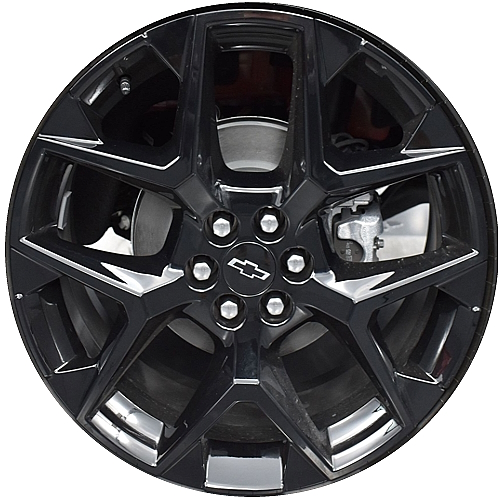 Chevrolet Traverse RS AWD 2024 powder coat black 22x8.5 aluminum wheels or rims. Hollander part number 95938, OEM part number not yet known