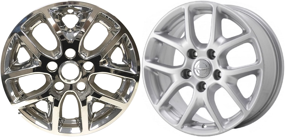 Chrysler Pacifica 2017-2024, Chrysler Voyager 2020-2024 Chrome, 5 Y-Spoke, Plastic Hubcaps, Wheel Covers, Wheel Skins, Imposters. ONLY Fits 17 Inch Alloy Wheel Pictured. Part Number IMP-7259PC.