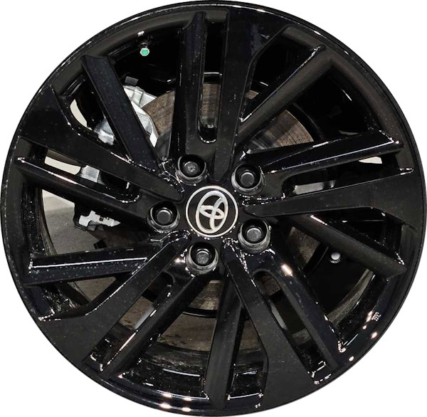 Toyota Corolla Cross 2023-2024 powder coat black 18x7 aluminum wheels or rims. Hollander part number ALYTX022U46, OEM part number Not Yet Known.