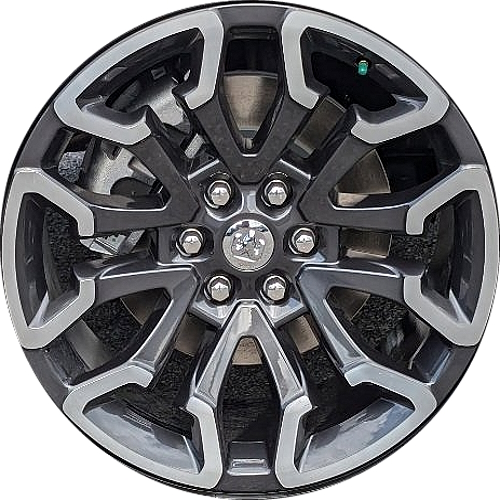 Dodge Ram 1500 2025 charcoal polished 22x9 aluminum wheels or rims. Hollander part number ALY95955, OEM part number 68563997AA