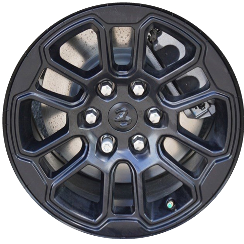Dodge Ram 1500 2025 powder coat matte black 18X8 aluminum wheels or rims. Hollander part number ALY95935, OEM part number 68563988AA