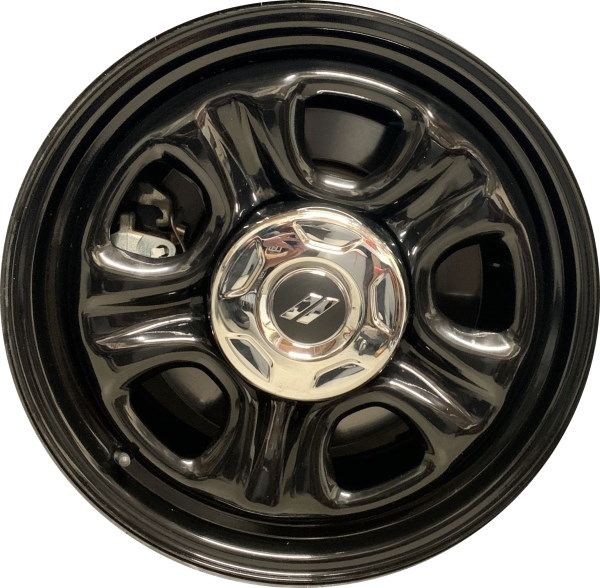 Dodge Durango 2021-2024 powder coat black 18x8 steel wheels or rims. Hollander part number 2163, OEM part number 6ZW73DX8AB.