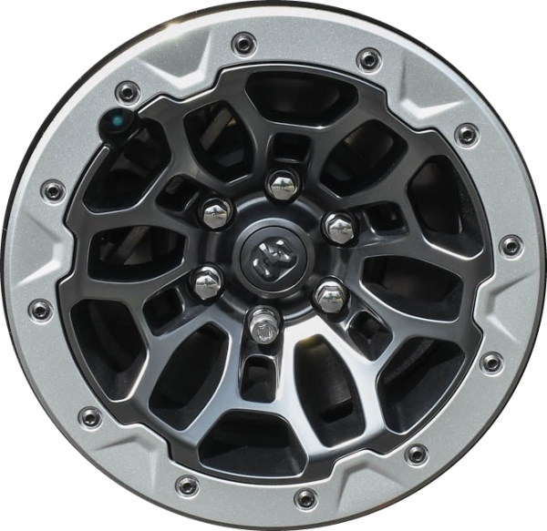 Dodge Ram 1500 2021-2024 powder coat charcoal 18x9 aluminum wheels or rims. Hollander part number ALY2735/95154, OEM part number 68497384AA.