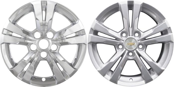 Chevrolet Equinox 2010-2017 Chrome, 5 Double Spoke, Plastic Hubcaps, Wheel Covers, Wheel Skins, Imposters. ONLY Fits 17 Inch Alloy Wheel Pictured. Part Number IMP-360X/7543PC.