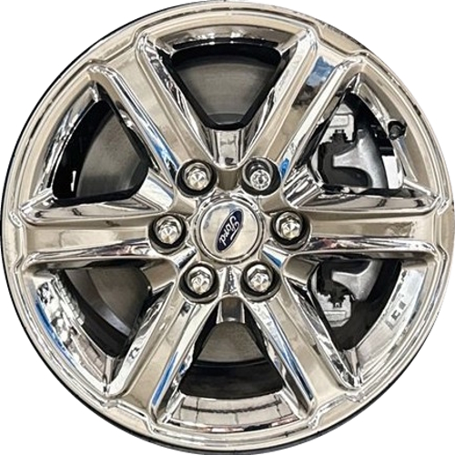 Ford F-150 2024-2025 chrome 18x7.5 aluminum wheels or rims. Hollander part number ALY10613 OEM part number RL3Z1007H