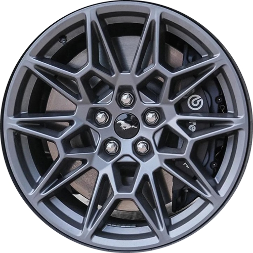 Ford Mustang 2024-2025 powder coat charcoal painted 19x9 aluminum wheels or rims. Hollander part number 10603c 95786, OEM part number PR3Z-1007-E