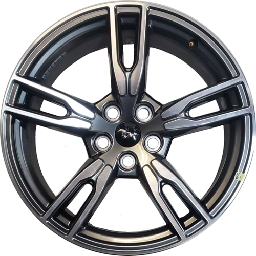Ford Mustang 2024 charcoal machined 19x8.5 aluminum wheels or rims. Hollander part number ALY95750, OEM part number PR3J1007CA