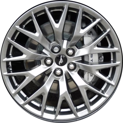 Ford Mustang 2024 powder coat silver 20x9 aluminum wheels or rims. Hollander part number ALY95789, OEM part number PR3C1007GA