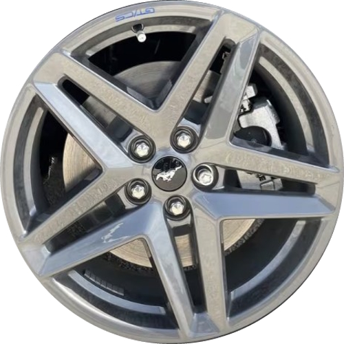 Ford Mustang 2024 powder coat hyper silver 19x8.5 aluminum wheels or rims. Hollander part number ALY95788, OEM part number PR3J-1007-AA