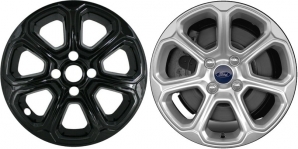 IMP-456BLK/6101GB Ford EcoSport Black Wheel Skins (Hubcaps/Wheelcovers) 16 Inch Set