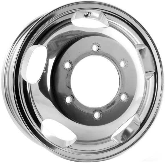 Ford Transit 350 HD DRW 2015-2019 polished 16x6 aluminum wheels or rims. Hollander part number ALY10180, OEM part number JK4Z1007A.