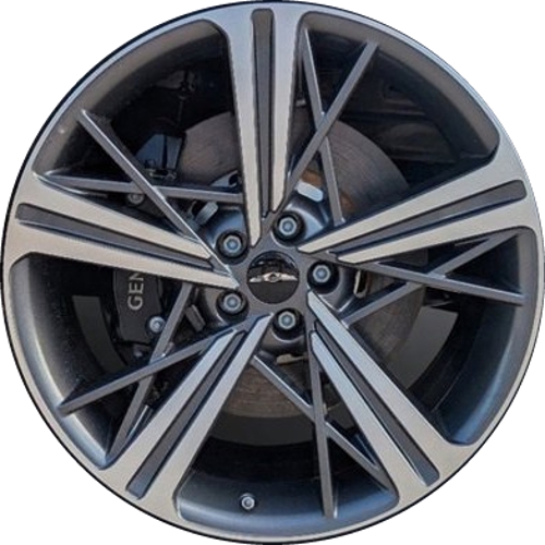 Genesis GV80 2025 grey machined 22x9.5 aluminum wheels or rims. Hollander part number ALYGEN25, OEM part number 52910-T6710