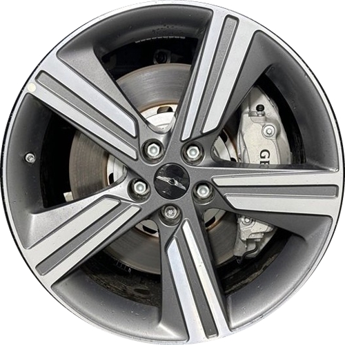 Genesis GV80 2025 grey machined 20x8.5 aluminum wheels or rims. Hollander part number ALYAE111, OEM part number Not Yet Known