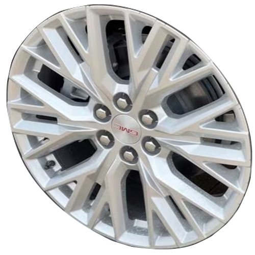 GMC Acadia 2024 powder coat silver 20x8 aluminum wheels or rims. Hollander part number 95991, OEM part number 84883616